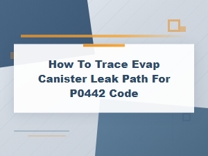 Tracing the Evap Canister Leak Path for P0442 Code